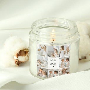 Moderne collage fotoliefhebbers opa beste cadeau vierkante sticker