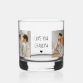 Moderne collage fotoliefhebbers opa beste cadeau whisky glas (Voorkant)
