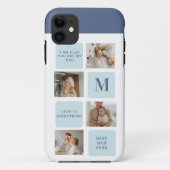 Moderne collage foto's Blue Best Fathers Gift Case-Mate iPhone Case (Achterkant)