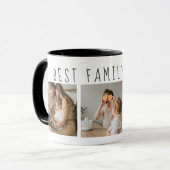 Moderne collage foto's en beste familie ooit mok (Voorkant links)