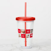 Moderne collage foto's en beste mam ooit cadeautje acryl drinkbeker (Voorkant)