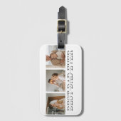 Moderne collage foto's en beste pap ooit cadeautje bagagelabel