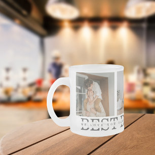 Moderne collage foto's en beste pap ooit cadeautje matglas koffiemok