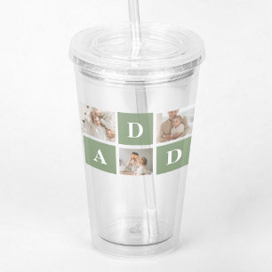 Moderne collage foto's en Happy Fathers Day Gift Acryl Drinkbeker