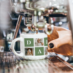 Moderne collage foto's en Happy Fathers Day Gift Espresso Kop