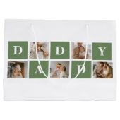 Moderne collage foto's en Happy Fathers Day Gift Groot Cadeauzakje (Achterkant)
