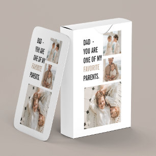 Moderne collage foto's en Happy Fathers Day Gift Pokerkaarten