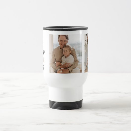 Moderne collage foto's en Happy Fathers Day Gift Reisbeker (Center)