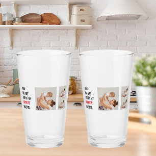 Moderne collage foto's en Happy Mothers Day Gift Glas