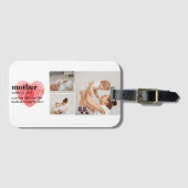 Moderne collage foto's en rode hartritme bagagelabel (Voorkant (horizontaal))