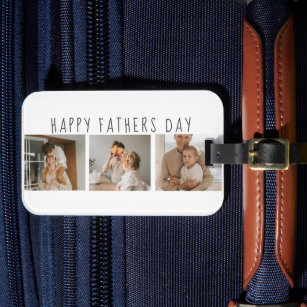 Moderne collage foto's & Happy Fathers Day Best Gi Bagagelabel