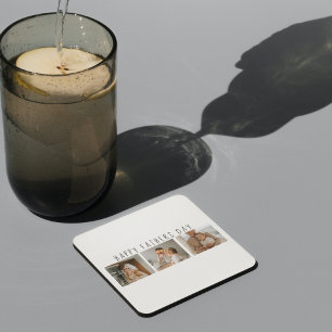 Moderne collage foto's & Happy Fathers Day Best Gi Vierkante Kartonnen Onderzetter