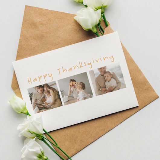 Moderne collage foto's & Happy Thanksgiving Briefkaart