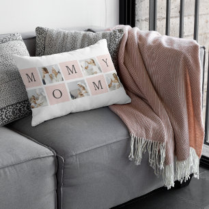 Moderne collage foto's & pastel roze mammie Gift Kussen
