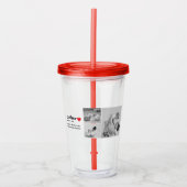 Moderne collage foto's & tekst rood hart moedercad acryl drinkbeker (Voorkant)