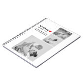 Moderne collage foto's & tekst rood hart moedercad notitieboek (Linkerzijde)