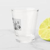 Moderne collage foto's & tekst rood hart moedercad shot glas (Rechts)