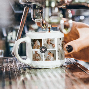 Moderne Collage Gepersonaliseerd Familie Foto Cade Espresso Kop
