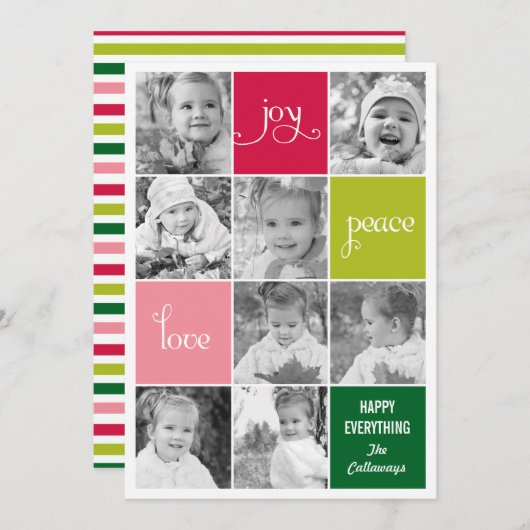 Moderne Collage Holiday-fotokaarten Feestdagenkaart (Voorkant / Achterkant)