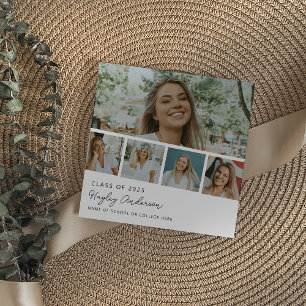 Moderne collage met 5 foto's in strookvorm aankondiging