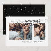 Moderne Collage Nieuwjaarsfeestdag Feestdagenkaart (Voorkant / Achterkant)