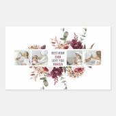 Moderne Collage Photo Flowers Lijst Best mam Gift Rechthoekige Sticker (Voorkant)