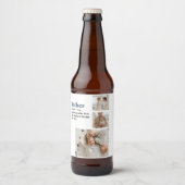 Moderne Collage Photo Happy Fathers Day Gift Bier Etiket (Voorkant)