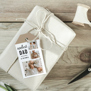 Moderne Collage Photo Happy Fathers Day Gift Cadeaulabel