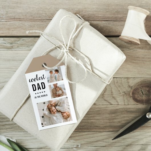 Moderne Collage Photo Happy Fathers Day Gift Cadeaulabel