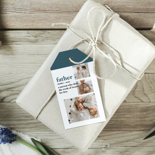 Moderne Collage Photo Happy Fathers Day Gift Cadeaulabel
