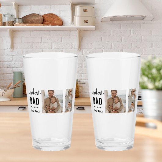 Moderne Collage Photo Happy Fathers Day Gift Glas