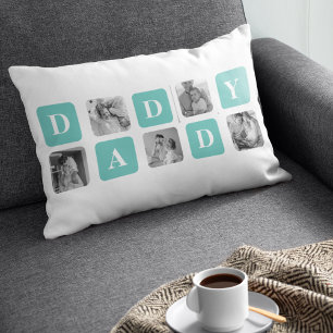 Moderne Collage Photo Happy Fathers Day Gift Kussen