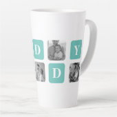 Moderne Collage Photo Happy Fathers Day Gift Latte Mok (Rechterhoek)