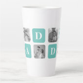 Moderne Collage Photo Happy Fathers Day Gift Latte Mok (Voorkant)
