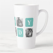 Moderne Collage Photo Happy Fathers Day Gift Latte Mok (Rechts)