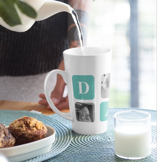 Moderne Collage Photo Happy Fathers Day Gift Latte Mok