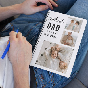 Moderne Collage Photo Happy Fathers Day Gift Notitieboek