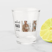 Moderne Collage Photo Happy Fathers Day Gift Shot Glas (Voorkant)