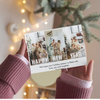 Moderne Collage Photo & Happy New Year Briefkaart