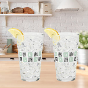 Moderne Collage Photo Mint & Happy FathersDay Gift Glas