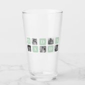 Moderne Collage Photo Mint & Happy FathersDay Gift Glas (Voorkant)