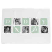 Moderne Collage Photo Mint & Happy FathersDay Gift Groot Cadeauzakje (Voorkant)