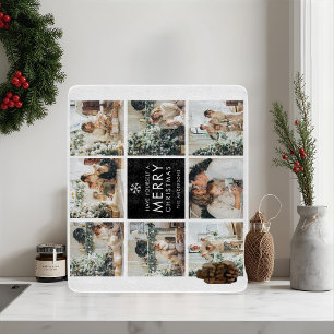 Moderne Collage “Prettig Kerstfeest” Meerdere Foto Snijplank