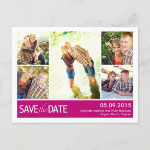 Moderne collage sparen het Briefkaart van de Datum