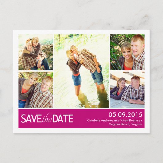 Moderne collage sparen het Briefkaart van de Datum (Voorkant)