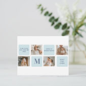 Moderne Collagefoto's Blauwe Beste Vaderschapscade Briefkaart (Staand voorkant)