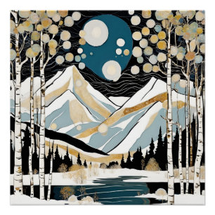 Moderne Colorado Mountains Lake Scene Perfect Poster