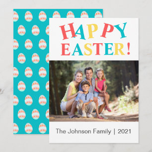 Moderne Colorful Happy Easter Photo Holiday Card Feestdagenkaart