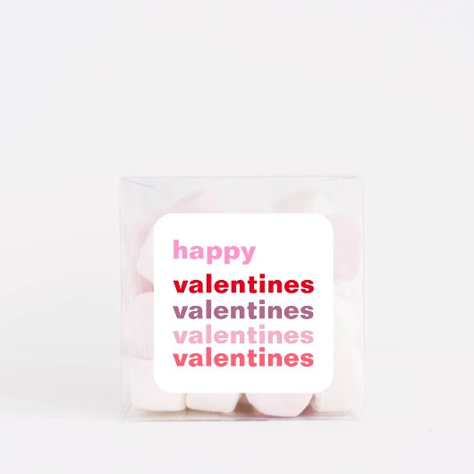 Moderne Colorful Happy Valentijns Gift Vierkante Sticker