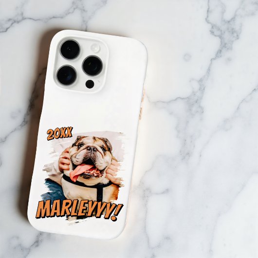 Moderne Comic Simple Grunge Custom Pet Photo Case-Mate iPhone Case